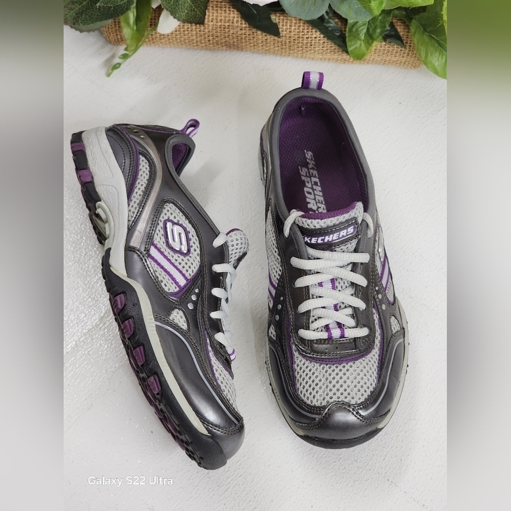 Skechers Gray and Purple Women's Shoes